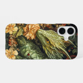 Betoverde Groene Draak met Elegante Bloemenreeks iPhone 16 Hoesje (Achterkant horizontaal)