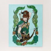 Betoverde Groene Fantasie Bosboogschutter Elf Legpuzzel (Verticaal)