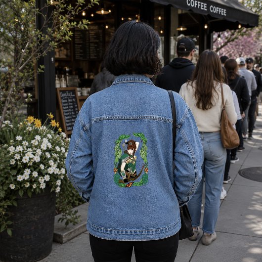 Betoverde Groene Fantasie Bosland Boogschutter Elf Denim Jacket