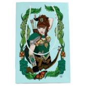 Betoverde Groene Fantasie Bosland Boogschutter Elf Medium Cadeauzakje (Voorkant)