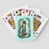Betoverde Groene Fantasie Bosland Boogschutter Elf Pokerkaarten (Achterkant)
