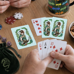 Betoverde Groene Fantasie Bosland Boogschutter Elf Pokerkaarten