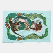 Betoverde Groene Fantasie Bosland Boogschutter Elf Theedoek (Horizontaal)