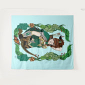 Betoverde Groene Fantasie Bosland Boogschutter Elf Wandkleed (Voorkant (horizontaal))