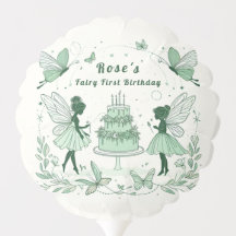 Betoverde groene fee eerste verjaardag -