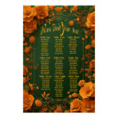 Betoverde groene, gouden en Oranje Keltische stoel Perfect Poster (Voorkant)