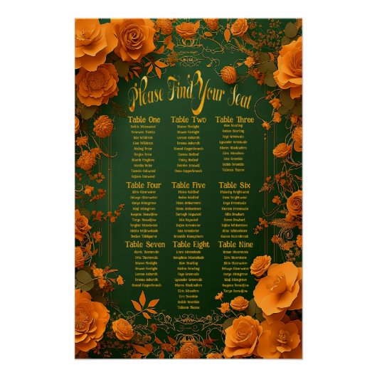 Betoverde groene, gouden en Oranje Keltische stoel Perfect Poster (Voorkant)