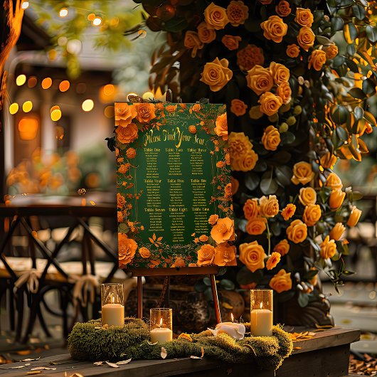 Betoverde groene, gouden en Oranje Keltische stoel Perfect Poster