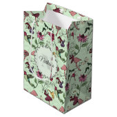 Betoverde Groene Lentetuin Hummingbird Floral Medium Cadeauzakje (Voorkant Gekanteld)