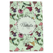 Betoverde Groene Lentetuin Hummingbird Floral Medium Cadeauzakje (Voorkant)