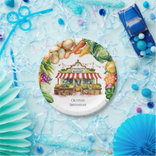 Betoverde groenten Boeren Markt Verjaardag Papieren Bordje