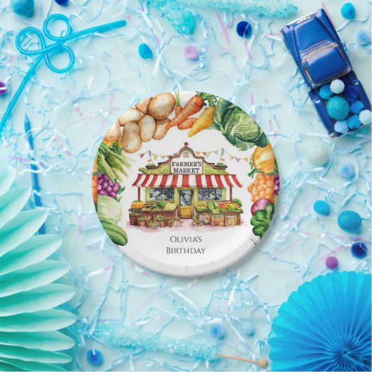 Betoverde groenten Boeren Markt Verjaardag Papieren Bordje (Feest)