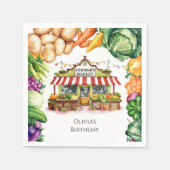 Betoverde groenten Boeren Markt Verjaardag Servet (Voorkant)