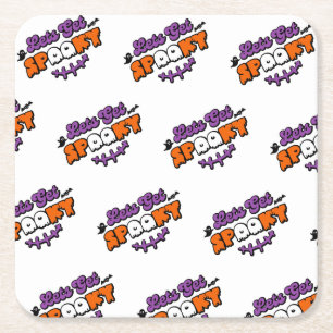 Betoverde Halloween achtervolgingen Laten we griez Kartonnen Onderzetters