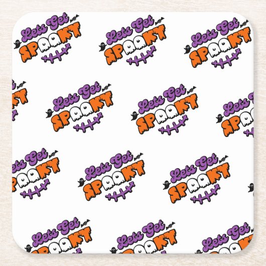 Betoverde Halloween achtervolgingen Laten we griez Kartonnen Onderzetters (Voorkant)