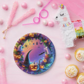 Betoverde Halloween-avond - Feestelijke papieren B Papieren Bordje (Feest)