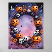 Betoverde Halloween Krans Poster (Voorkant)