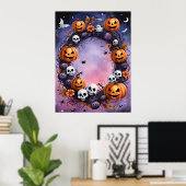 Betoverde Halloween Krans Poster (Thuiskantoor)