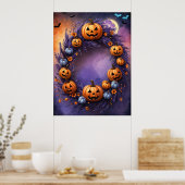 Betoverde Halloween Krans Poster (Keuken)