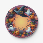Betoverde Halloween nacht Papieren Bordje (Voorkant)