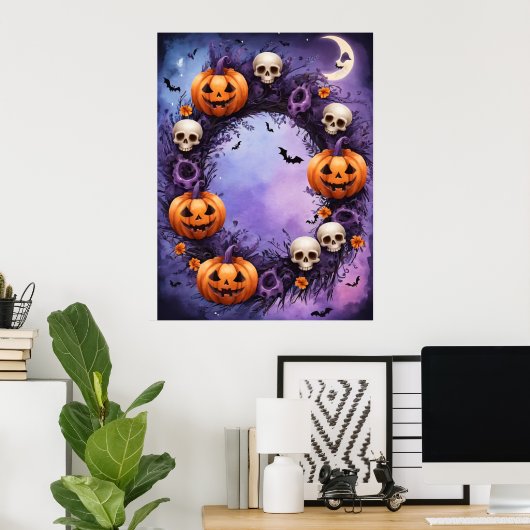 Betoverde Halloween nacht Poster (Thuiskantoor)