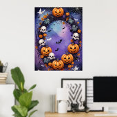 Betoverde Halloween nacht Poster (Thuiskantoor)