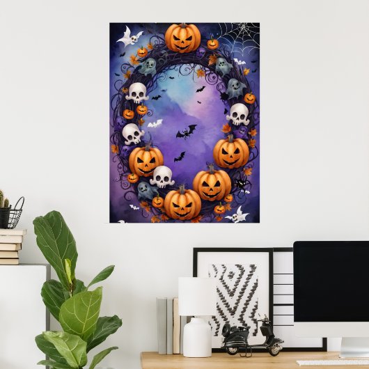 Betoverde Halloween nacht Poster (Thuiskantoor)