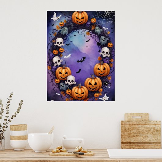 Betoverde Halloween nacht Poster (Keuken)