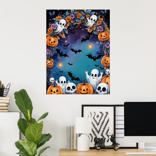 Betoverde Halloween nacht Poster (Thuiskantoor)