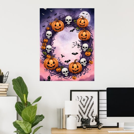 Betoverde Halloween nacht Poster (Thuiskantoor)