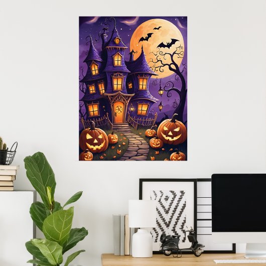Betoverde Halloween nacht Poster (Thuiskantoor)