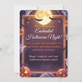 Betoverde Halloween Nacht Uitnodigingskaart Kaart