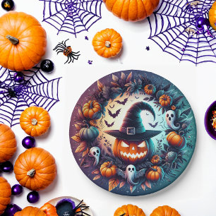 Betoverde Halloween Night Paper Borden Papieren Bordje