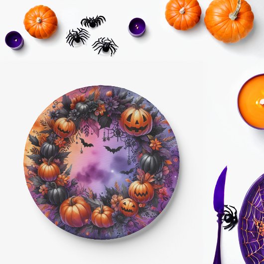 Betoverde Halloween Night Paper Borden Papieren Bordje
