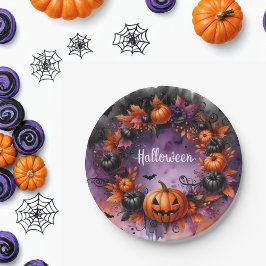 Betoverde Halloween Night Paper Borden Papieren Bordje