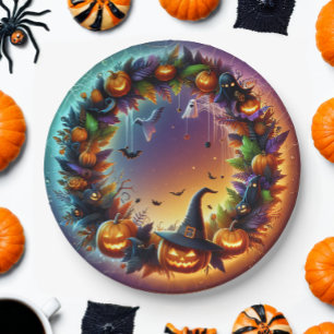 Betoverde Halloween Night Paper Borden Papieren Bordje