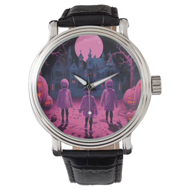 Betoverde Halloween Pad met Pompoenen Horloge (Voorkant)