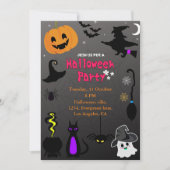 Betoverde Halloween uitnodigingskaart Kaart (Voorkant)