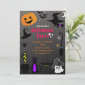 Betoverde Halloween uitnodigingskaart Kaart (Staand voorkant)