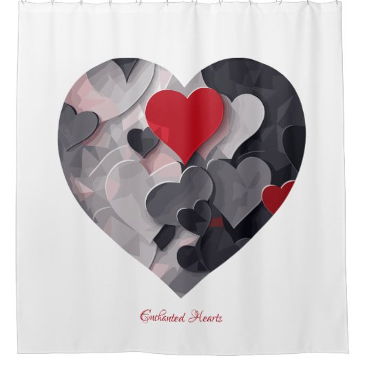Betoverde harten douchegordijn (Voorkant)