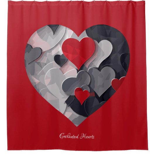 Betoverde harten douchegordijn (Voorkant)