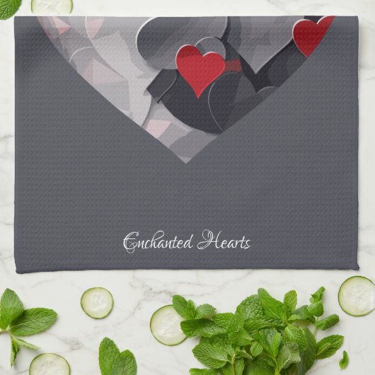 Betoverde harten theedoek (Gevouwen)