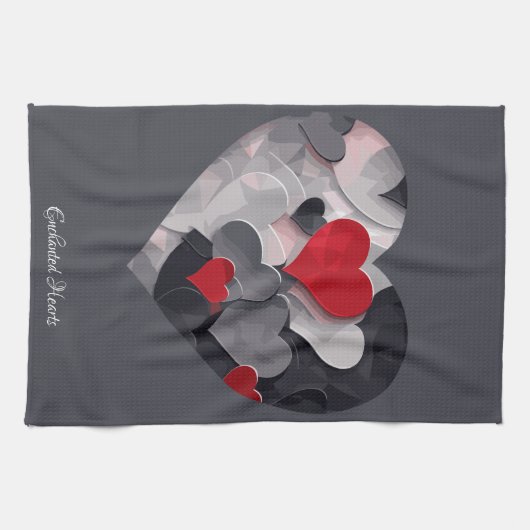 Betoverde harten theedoek (Horizontaal)