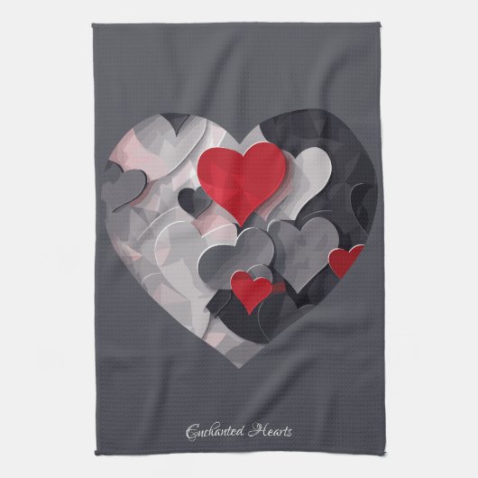 Betoverde harten theedoek (Verticaal)