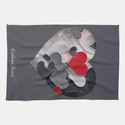 Betoverde harten theedoek (Horizontaal)