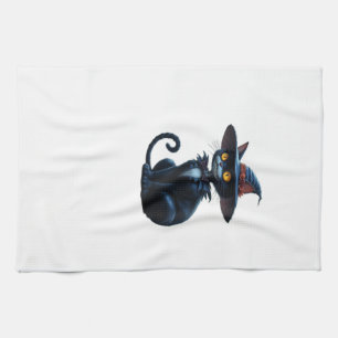 Betoverde Hek Halloween Kat Scene Klassiek T-Shirt Theedoek