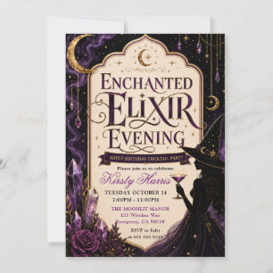 Betoverde Heksen Elixir Avond Verjaardag Kaart