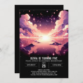 Betoverde hemelse digitale verjaardag kaart (Voorkant / Achterkant)