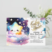 Betoverde hemelse nacht Baby shower Kaart (Staand voorkant)