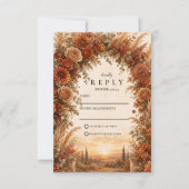 Betoverde Herfst Boog Bruiloft RSVP Kaartje (Voorkant)